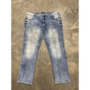 Southpole Jeans Men's Sz 44 Moto Skinny Denim Stretch Light Acid Wash Y2k Skater